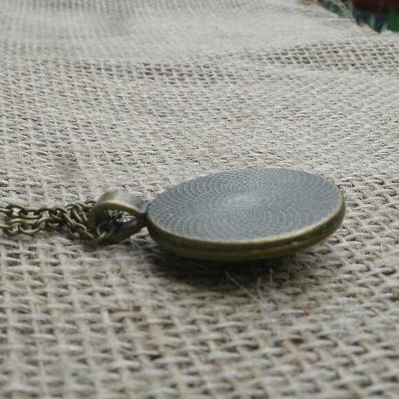 Pentacle Glass Cabochon Pendant Necklace - Picture 9 of 14